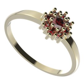 BG prsten kulatý 320-I Stříbro 925 - pozlacené Granát