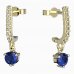 BeKid, Gold kids earrings -782 - Switching on: Pendant hanger, Metal: Yellow gold 585, Stone: Dark blue cubic zircon