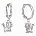 BeKid, Gold kids earrings -1184 - Switching on: Circles 12 mm, Metal: White gold -585, Stone: White cubic zircon