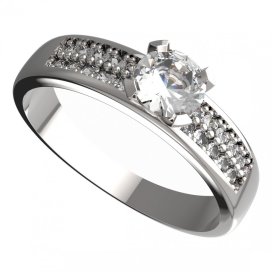 BG zlatý prstýnek 558 F Bílé zlato - 585 Diamant