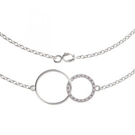 BG zlatý náhrdelník kruhy 1163 Bílé zlato - 585 Diamant