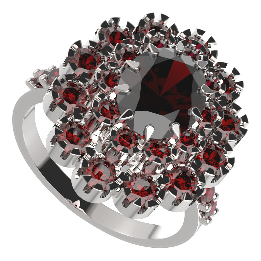 BG ring 280-Z oval - Metal: Silver 925 - rhodium, Stone