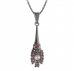BG pendant pearl 537-C - Metal: Silver 925 - rhodium, Stone: Garnet and pearl