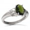 BG prsten oválný kámen 478-K - Kov: Stříbro 925 - rhodium, Kámen: Vltavín a granát