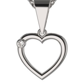 BG zlatý diamantový přívěšek srdíčko 1550 Bílé zlato - 585 Diamant lab-grown
