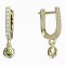 BeKid, Gold kids earrings -101 - Switching on: Puzeta, Metal: Yellow gold 585, Stone: Green cubic zircon