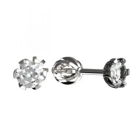BG zlaté diamantové náušnice 870 Bílé zlato - 585 Diamant lab-grown