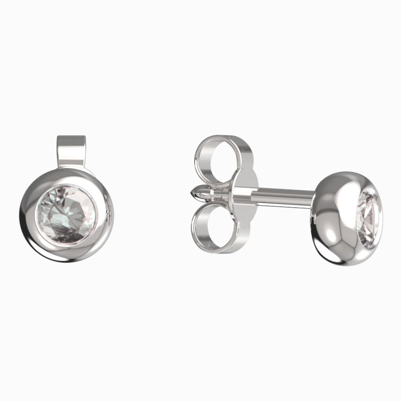 BeKid dětské náušnice 102 Bílé zlato - 585 Bílý kubický zirkon