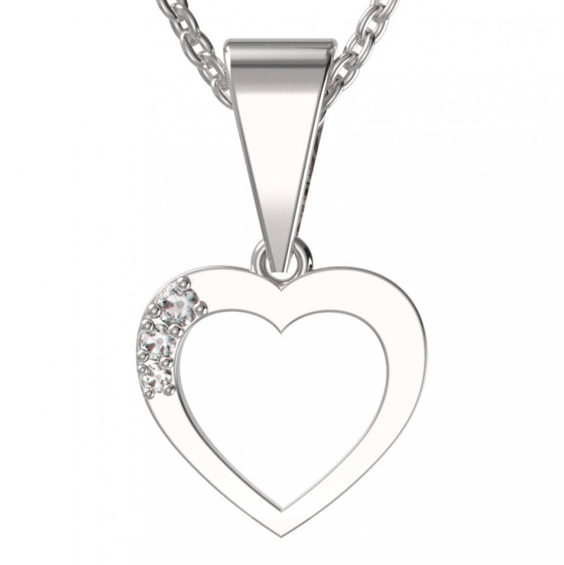 BG zlatý přívěšek srdíčko 1256 Bílé zlato - 585 Diamant