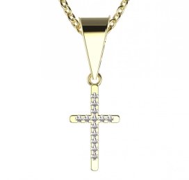 BG zlatý přívěšek křížek 1107 Žluté zlato - 585 Diamant