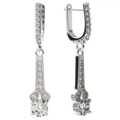 BG zlaté náušnice 639 Bílé zlato - 585 Diamant
