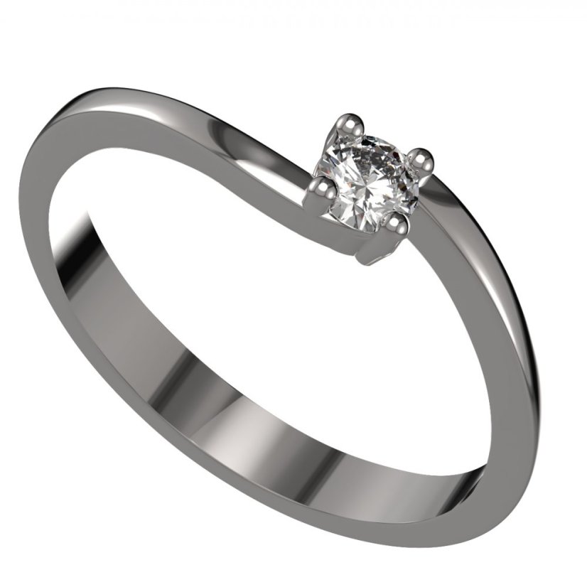 BG zlatý prstýnek 1473 /zásnubní-snubní/ Bílé zlato - 585 Diamant