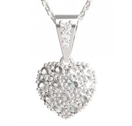 BG zlatý diamantový přívěšek srdíčko 1571 Bílé zlato - 585 Diamant lab-grown
