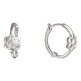 BeKid Kytička dětské zlaté náušnice 1343 - kruhy Bílé zlato - 585 Bílý kubický zirkon