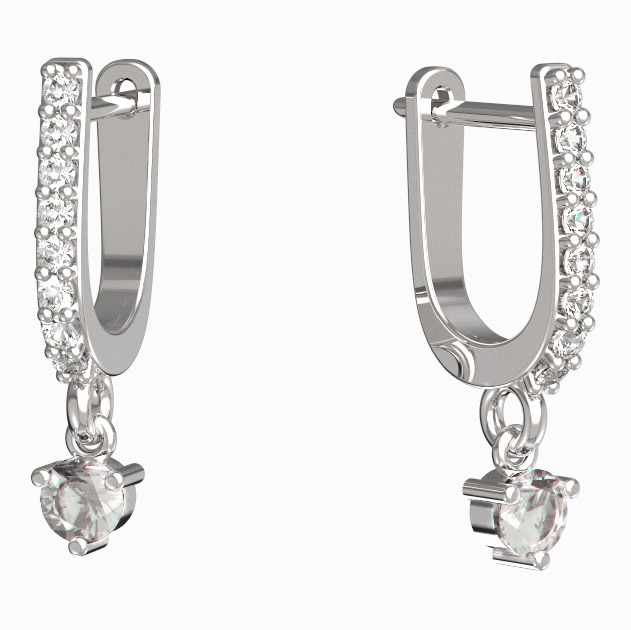 BG zlaté náušnice 780 Bílé zlato - 585 Diamant