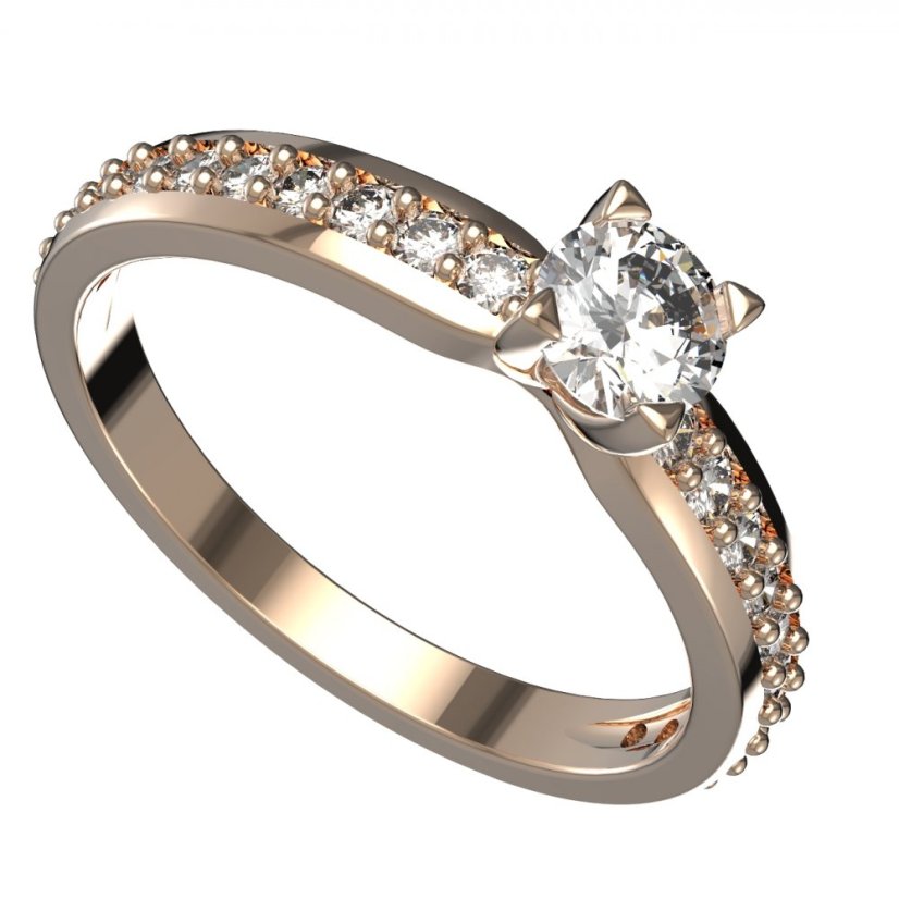 BG zlatý diamantový prstýnek 1123 Růžové zlato 585 (30-90dní) Diamant lab-grown