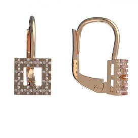 BG zlaté náušnice se zirkony nebo diamanty 1484 Růžové zlato 585 (30-90dní) Bílý kubický zirkon