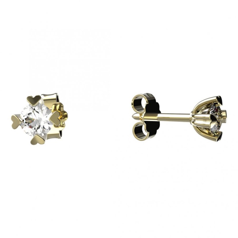 Zlaté náušnice s diamantem, žluté zlato 585, puzety – 883 (ZD33883/30)