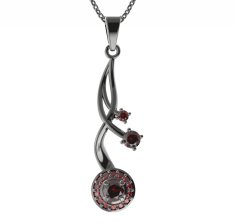 BG přívěs kruhového tvaru 541-P Stříbro 925 - ruthenium (30-90dní) Granát