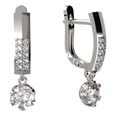BG zlaté náušnice 872 Bílé zlato - 585 Diamant