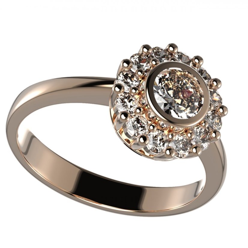 BG zlatý diamantový prstýnek 749 Růžové zlato 585 (30-90dní) Diamant lab-grown