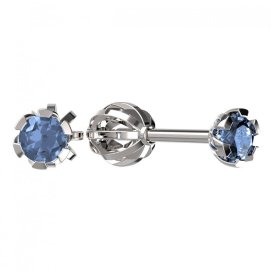 BeKid dětské náušnice 869 Bílé zlato - 585 Světle modrý kubický zirkon