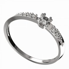 BG zlatý diamantový prstýnek 883 D Bílé zlato - 585 Diamant lab-grown