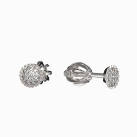BG zlaté náušnice 1363 Bílé zlato - 585 Diamant