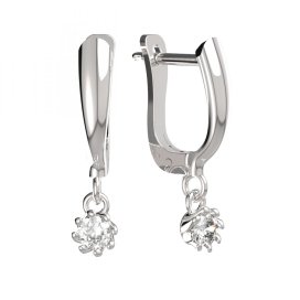 BG zlaté náušnice 554 Bílé zlato - 585 Diamant