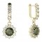 BG circular earring 098-96 - Metal: White gold 585, Stone: Moldavit and garnet