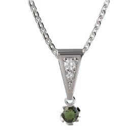 BG vltavín přívěšek 869 Bílé zlato - 585 Vltavín a diamant