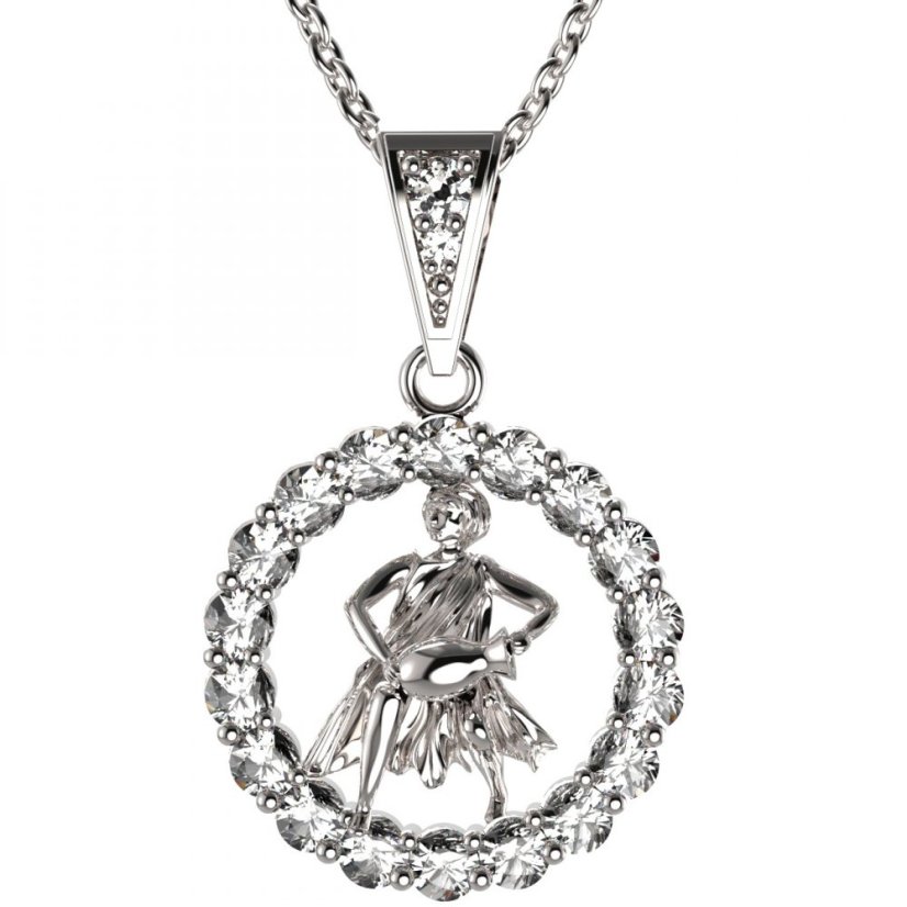 BG zlatý přívěšek Vodnář 044 Bílé zlato - 585 Diamant