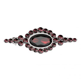 BG brož 355 Stříbro 925 - rhodium Granát