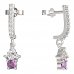 BeKid, Gold kids earrings -159 - Switching on: Pendant hanger, Metal: White gold 585, Stone: Pink cubic zircon