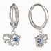 BeKid, Gold kids earrings -1188 - Switching on: Circles 15 mm, Metal: White gold 585, Stone: Light blue cubic zircon