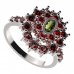 BG ring 009-Z oval - Metal: Silver 925 - rhodium, Stone: Garnet