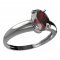BG prsten s oválným kamenem 478-I - Kov: Stříbro 925 - rhodium, Kámen: Granát