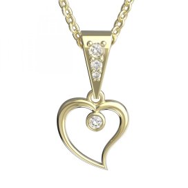 BG zlatý přívěšek srdíčko 1565 Žluté zlato - 585 Diamant