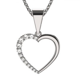 BG zlatý přívěšek srdíčko 1254 Bílé zlato - 585 Diamant