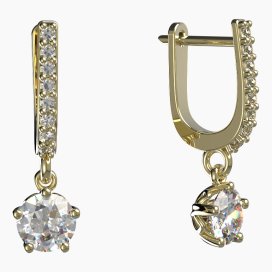 BG zlaté náušnice 875 Žluté zlato - 585 Diamant