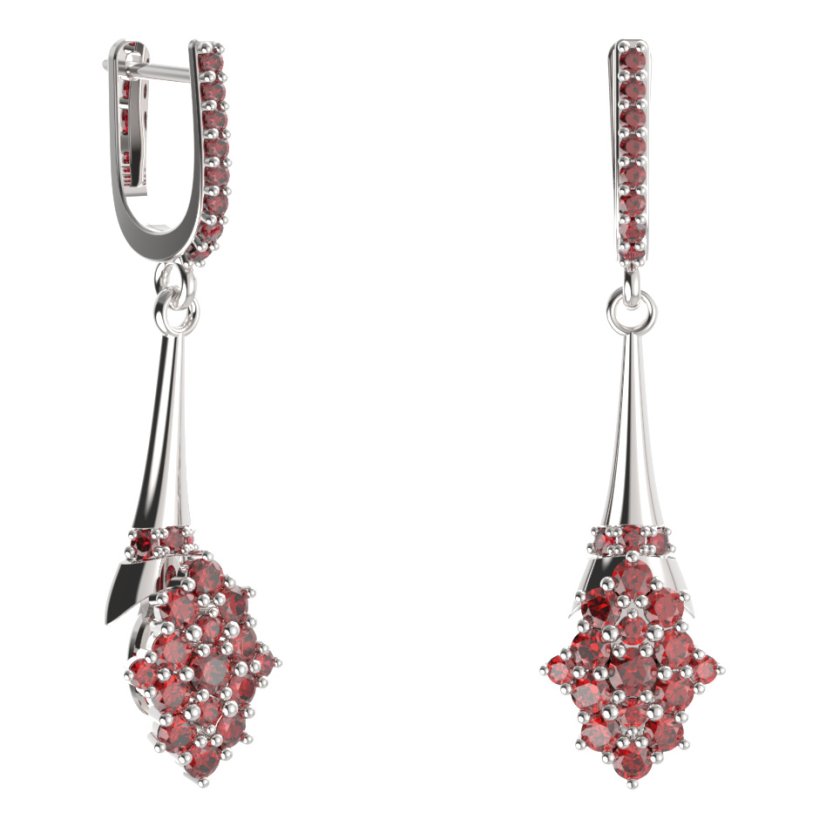 BG náušnice ve tvaru hvězdy 536-C91 Stříbro 925 - rhodium Granát