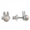 BeKid children's earrings with pearl 1394 - Einschalten: Brizura 0-3 Jahre, Metall: Weißes Gold 585, Stein: weiße Perle