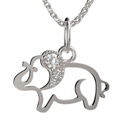 BeKid dětský přívěšek slon 1158 Bílé zlato - 585 Diamant