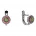 BG earring circular 452-07 - Metal: Silver 925 - rhodium, Stone: Garnet