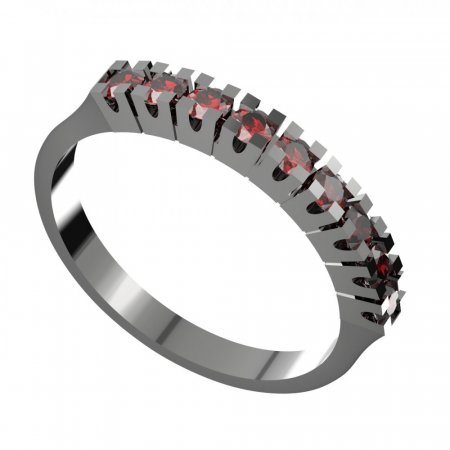BG prsten přírodní broušený granát   714 - Kov: Stříbro 925 - rhodium, Kámen: Granát