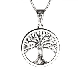 BG zlatý přívěšek Strom života 039 Bílé zlato - 585 Diamant