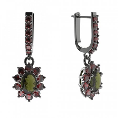 Contemporary Deep Red Garnet Drop Style Earrings 9 Carat Gold – Imperial  Jewellery