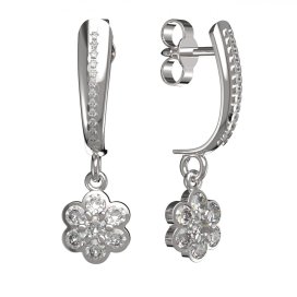 BG zlaté náušnice 866 Bílé zlato - 585 Diamant