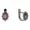 BG earring oval 953-07 - Metal: Silver 925 - rhodium, Stone: Garnet