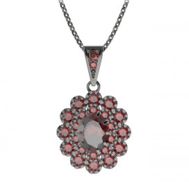 BG přívěs oválný 280-1 Stříbro 925 - ruthenium (30-90dní) Granát